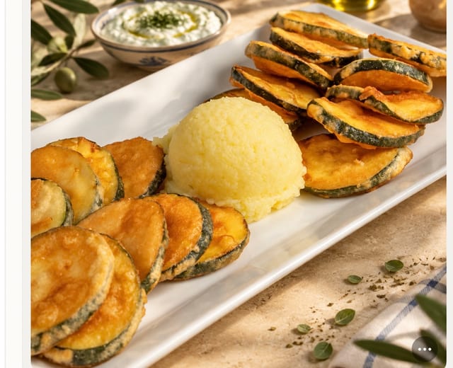 Homemade Kolokeethakia (Fried Zucchini).