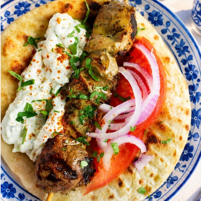 Authentic Street Athenian Pork Pita.