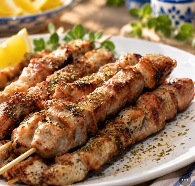 Dozen Large Pork Kebabs Tray.