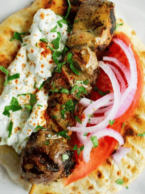 Authentic Street Athenian Pork Pita.