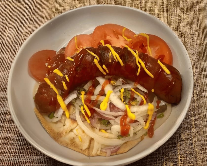 Sausage Pita (No Tzatziki Sauce).