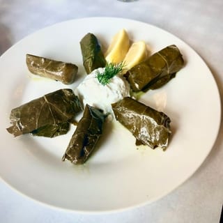 Dolmades with side Tzatziki